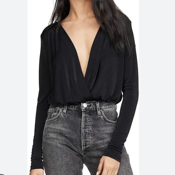 Free People Turnt Thong BodySuit Long Sleeves Women’s size XS Black - Picture 10 of 10
